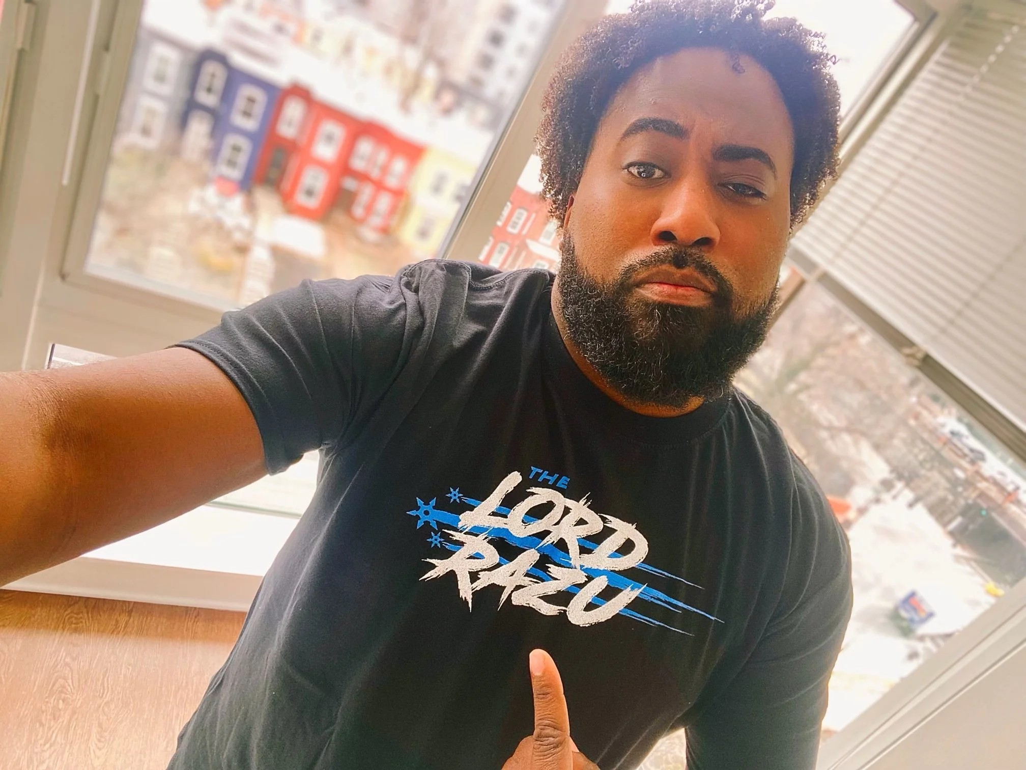The Lord Razu community wearing archive merch