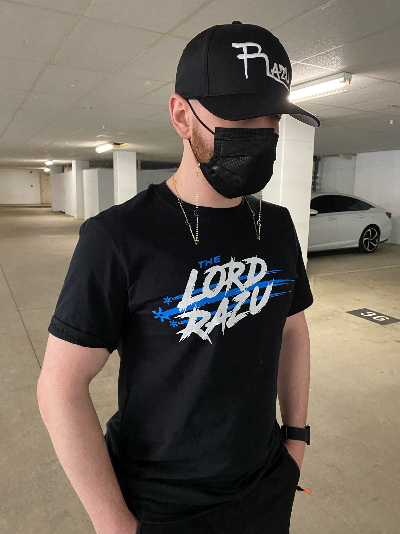 The Lord Razu community wearing archive merch