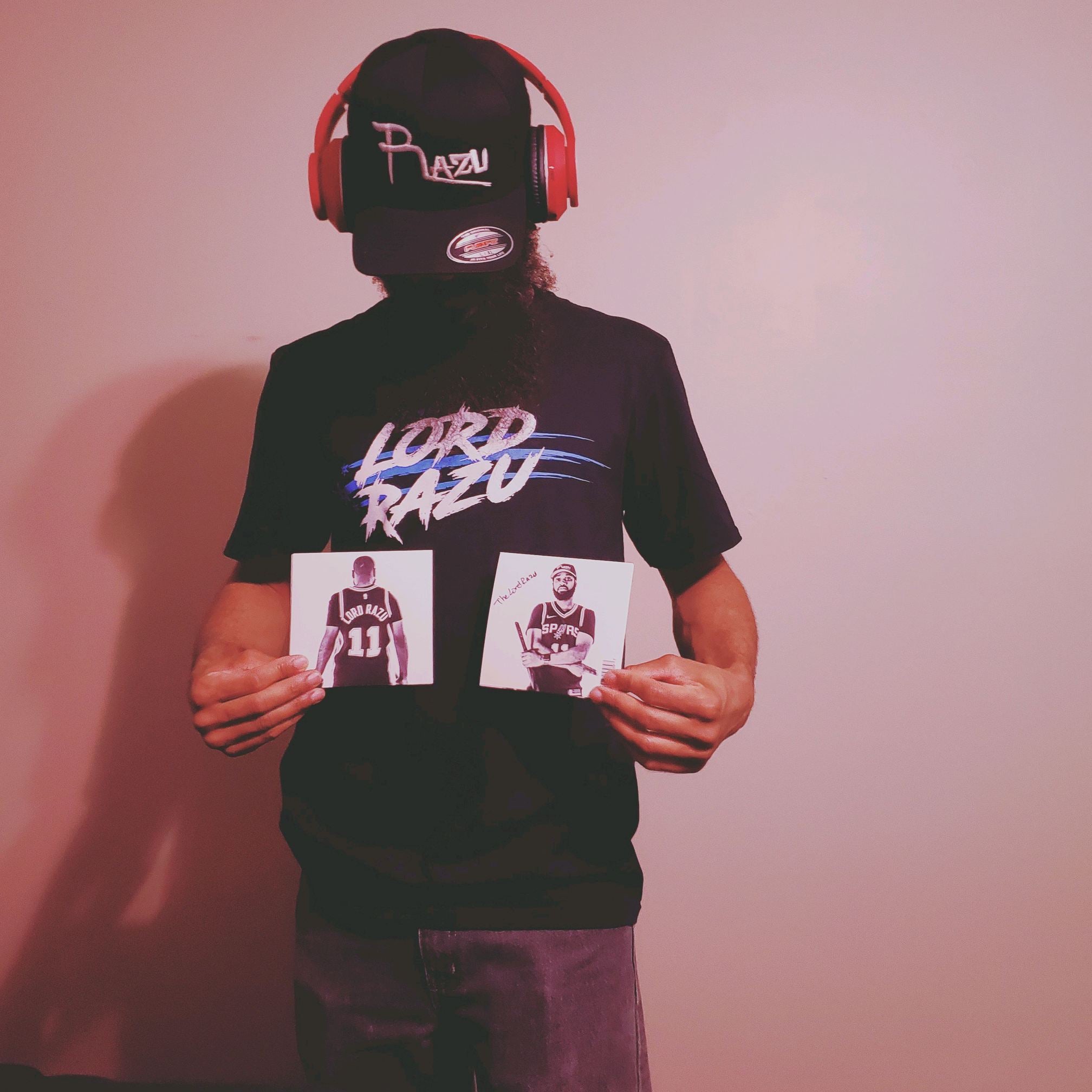 The Lord Razu community wearing archive merch